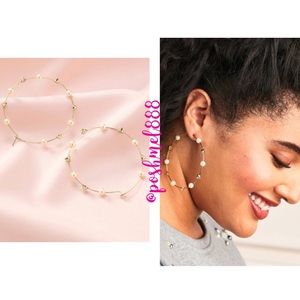 Stella & Dot | Madison Pearl+Spike Hoop Earrings